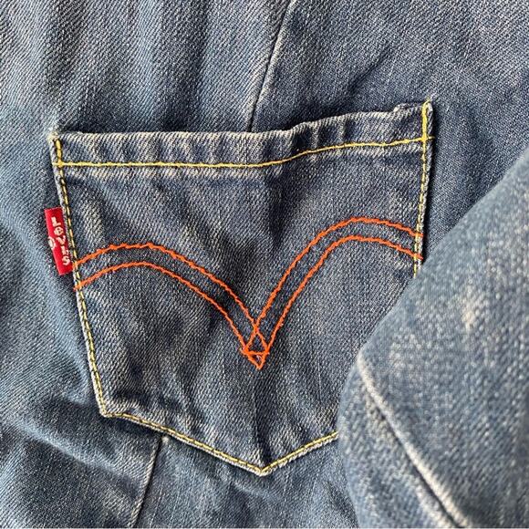 Vintage Levi’s Denim Jean Crop Jacket Zipper Made in Belgium size small - Picture 8 of 11